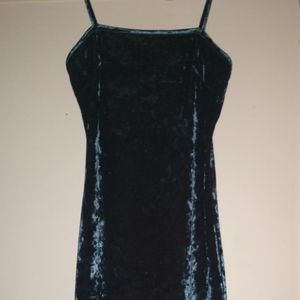 Velvet blue windsor mini dress skin tight size small